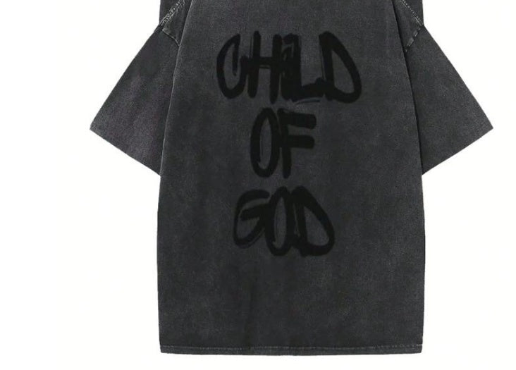 Men's 3d Vintage Printed Round Neck Casual Sports T-shirt Short Sleeve Child Of God