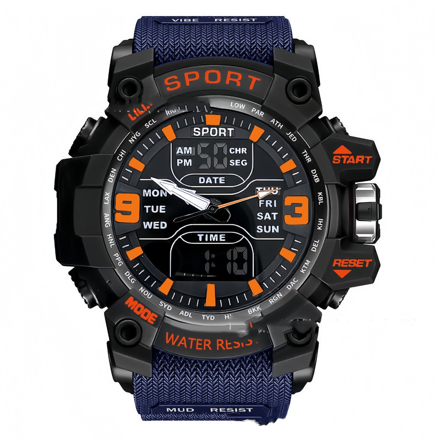 Stylish Black Technology Sports Luminous Boys Electronic Watch